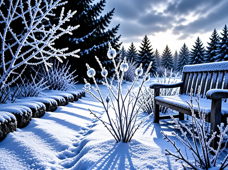 Frosted Winter Bench