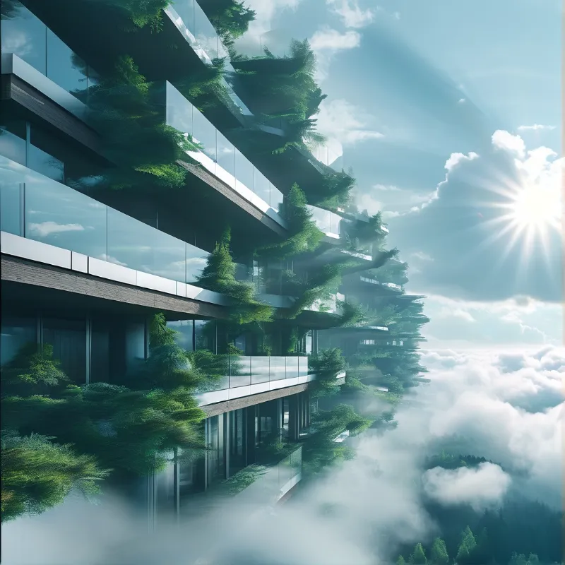 Vertical Garden Above Clouds