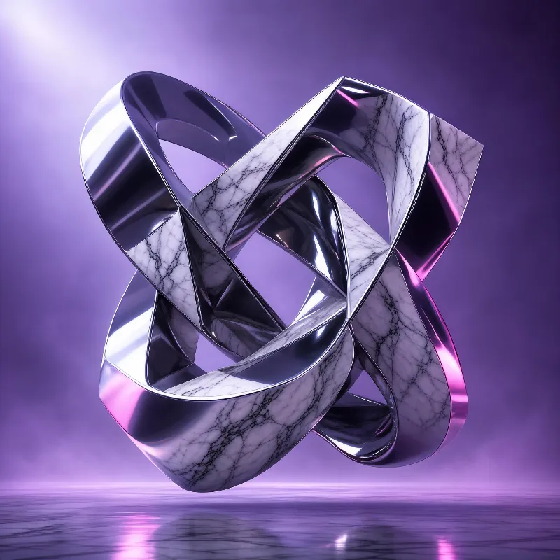 Purple Chrome Marble Knot