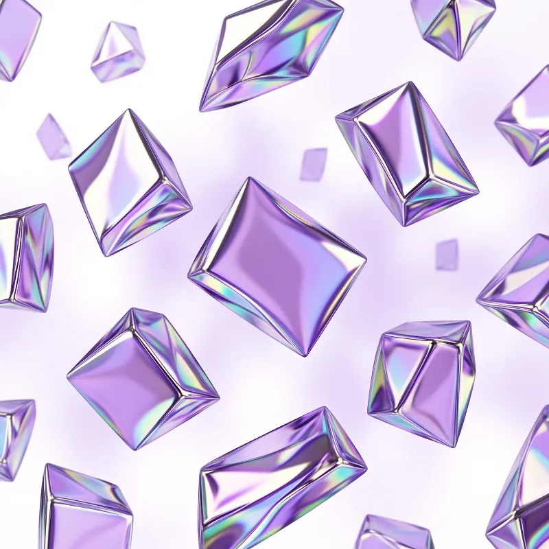 Floating Iridescent Cubes