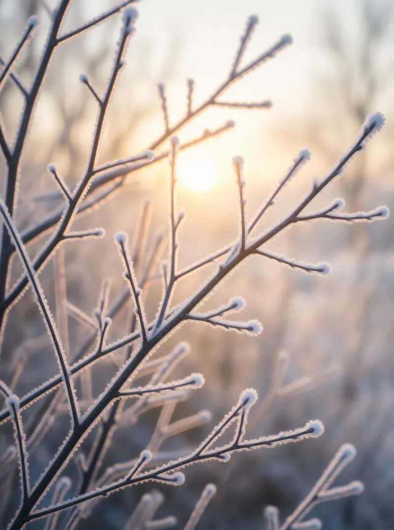 Frosty Branches at Dawn
