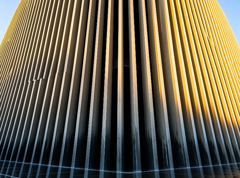 Curved Modern Slatted Facade