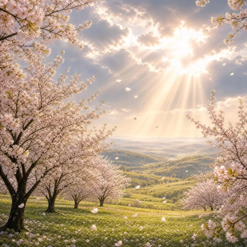 Cherry Blossom Landscape