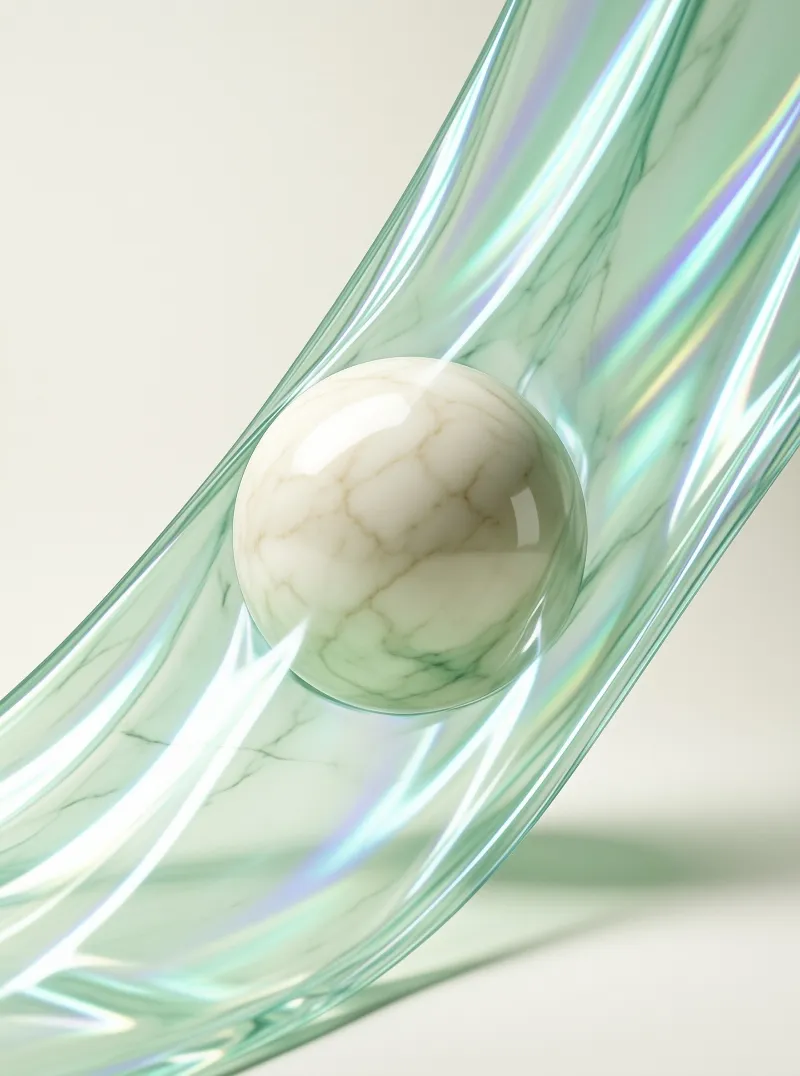 Marble Sphere in Glass Tube