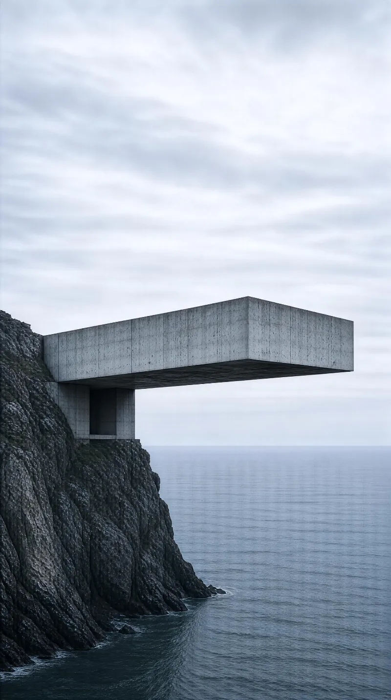 Concrete Structure on Cliff