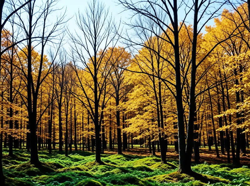 Golden Autumn Forest Scene