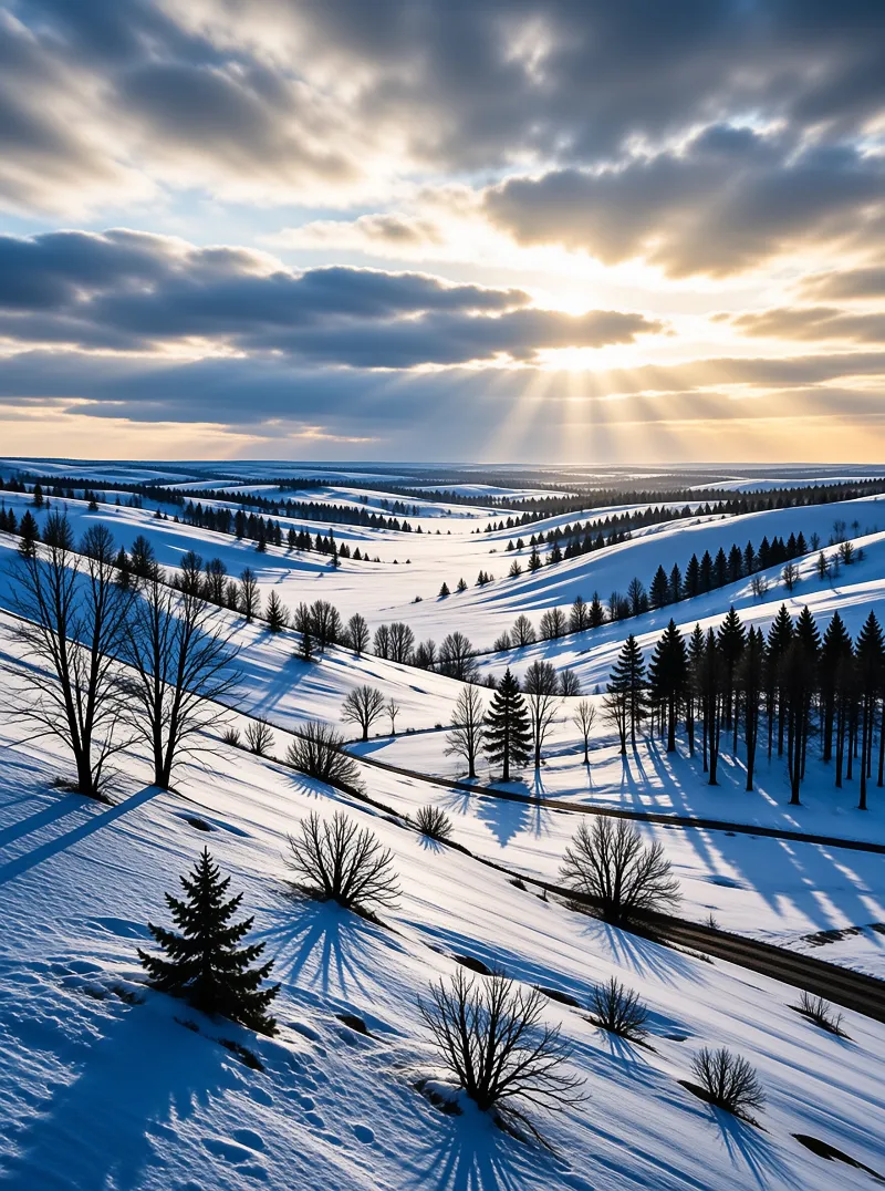 Snowy Hills Landscape