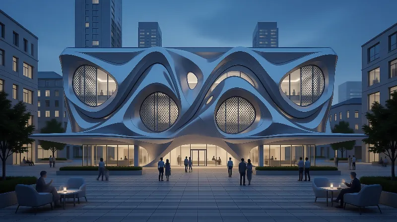 Futuristic Building at Dusk