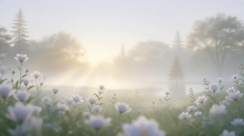 Misty Meadow at Sunrise