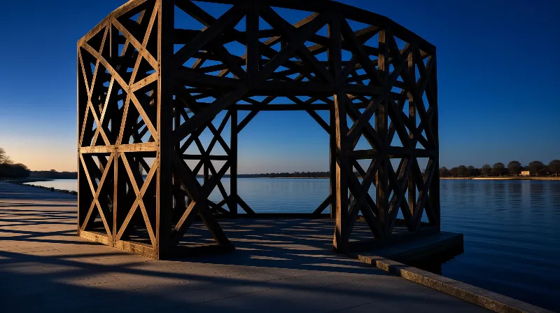 Wooden Pavilion by the Water