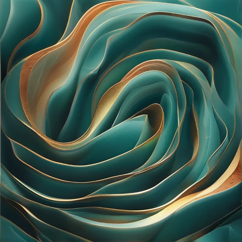 Teal Gold Abstract Flow