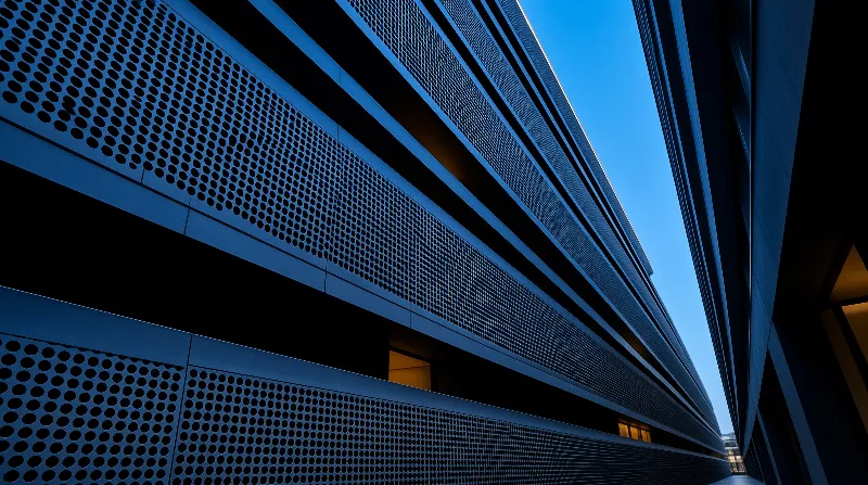 Modern Blue Building Facade