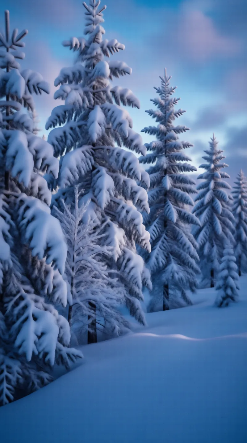 Snowbound Pine Forest Landscape