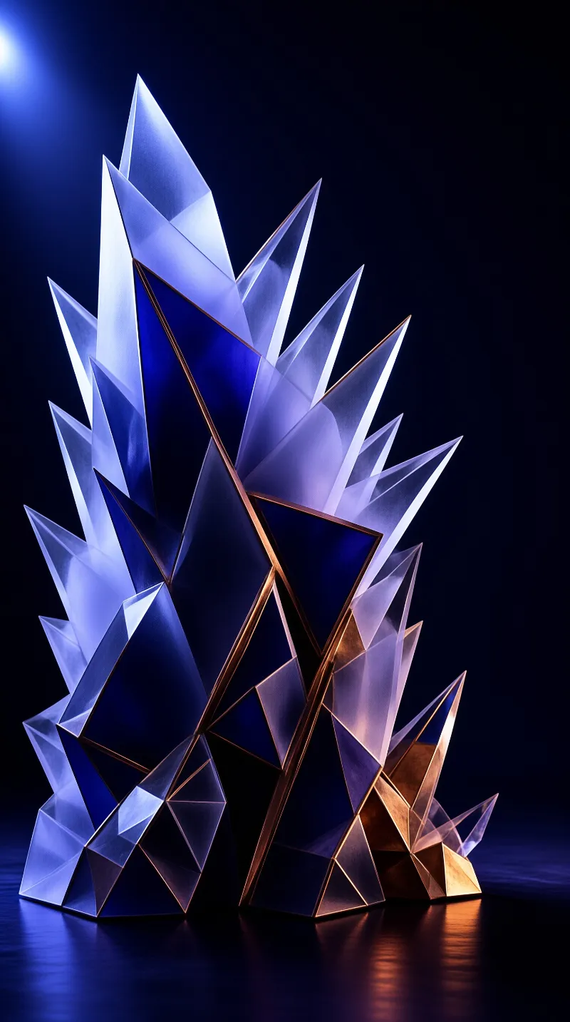 Blue Crystal Sculpture
