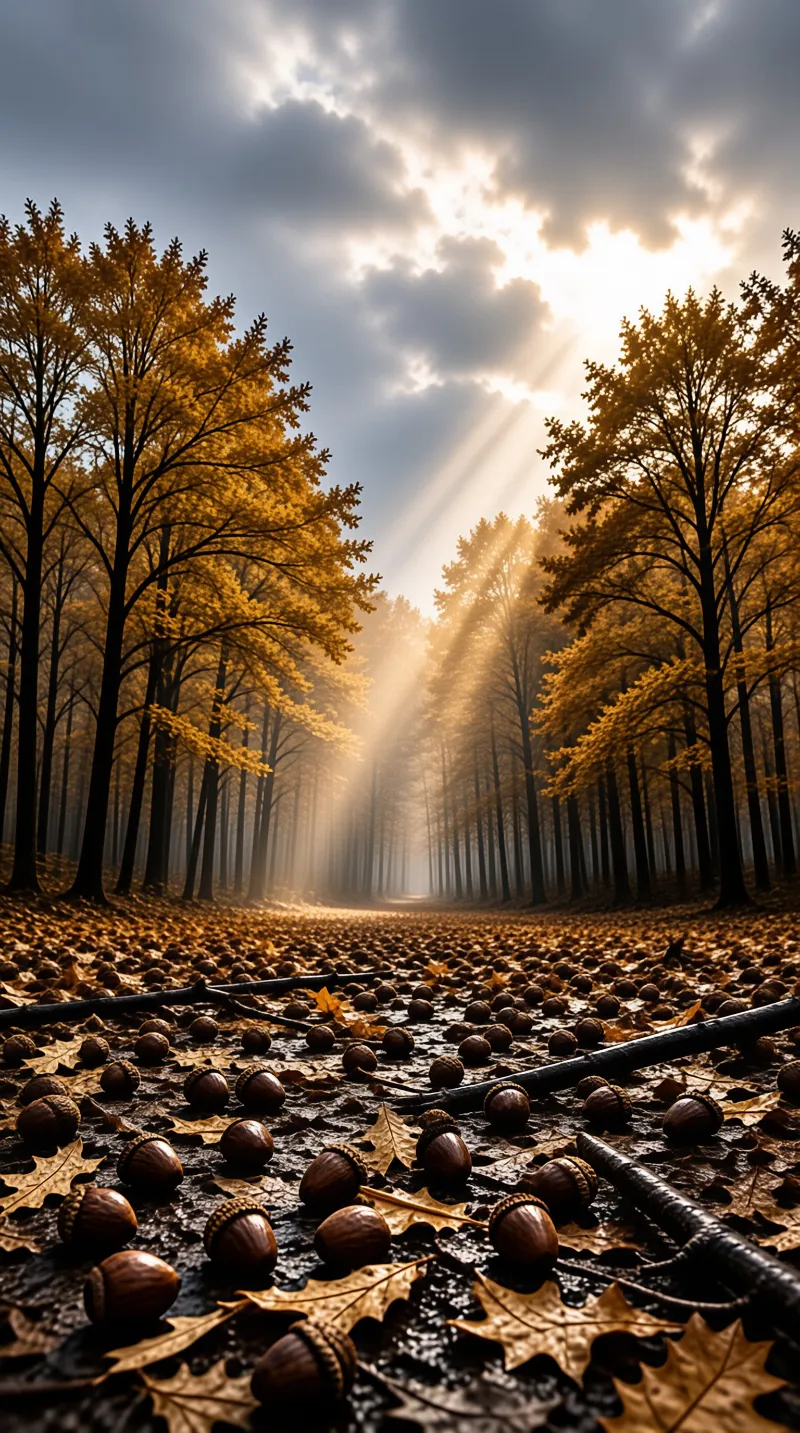 Sunlit Autumn Forest Path