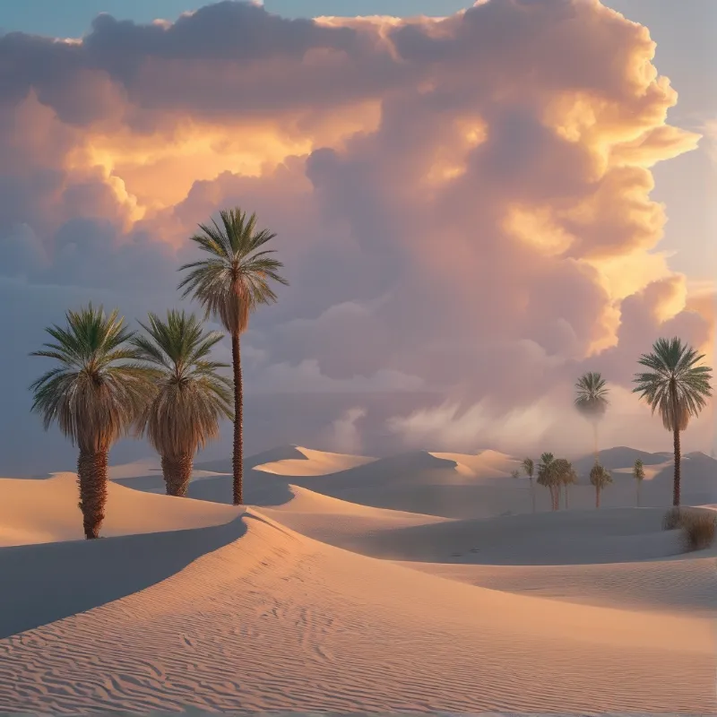 Desert Palms at Golden Hour
