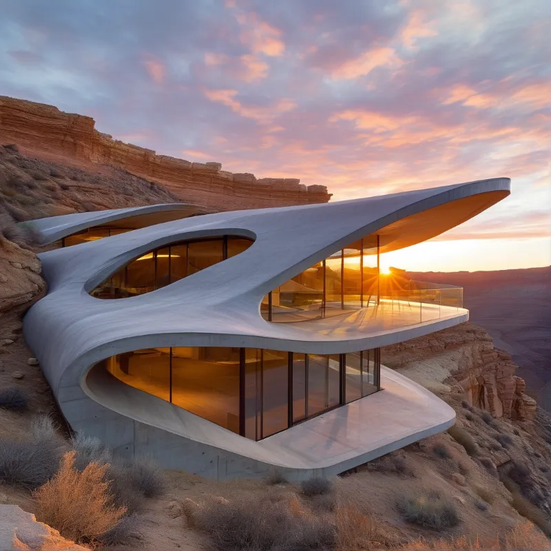 Futuristic Cliffside House
