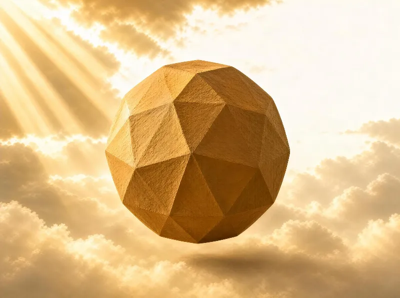 Golden Polyhedron in Clouds