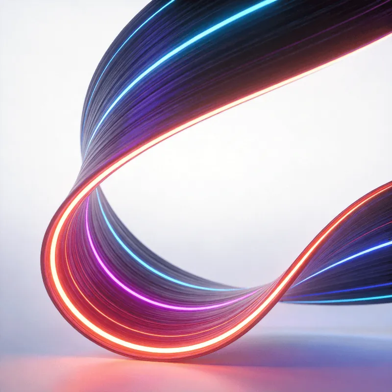 Neon-Lit Curved Ribbon
