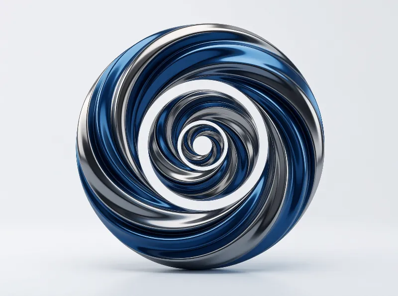 Abstract Blue Metallic Spiral