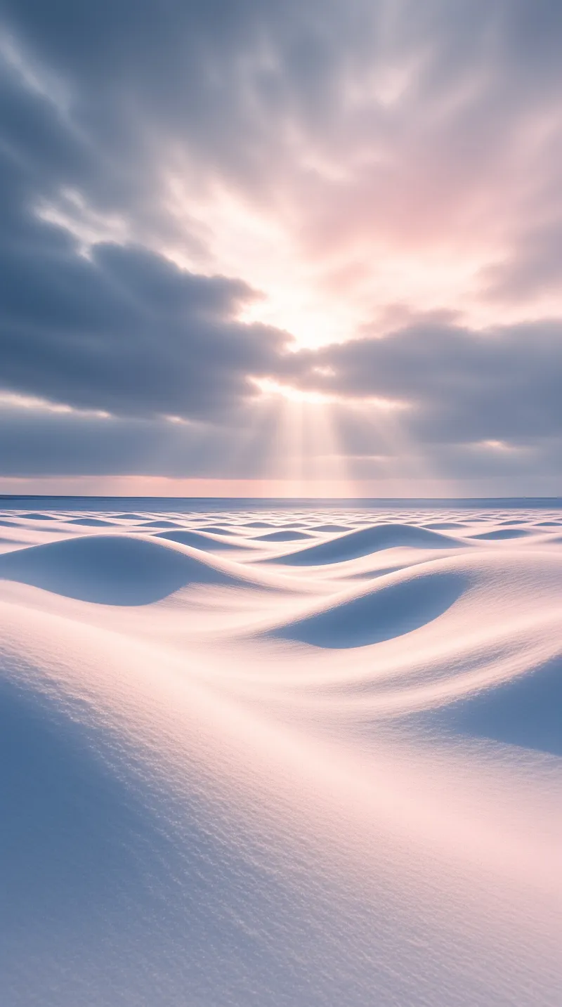 Sunlight on Snowy Dunes