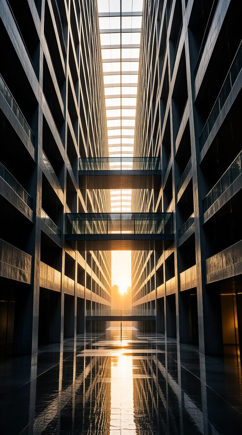 Symmetrical Modern Atrium