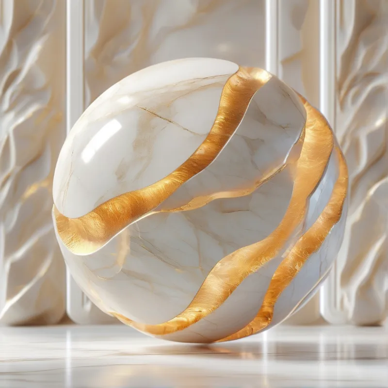 Marble and Gold Sphere