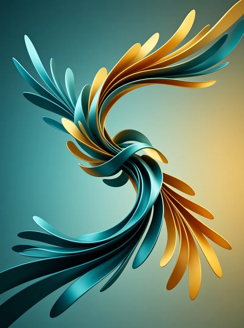 Abstract Swirling Ribbons