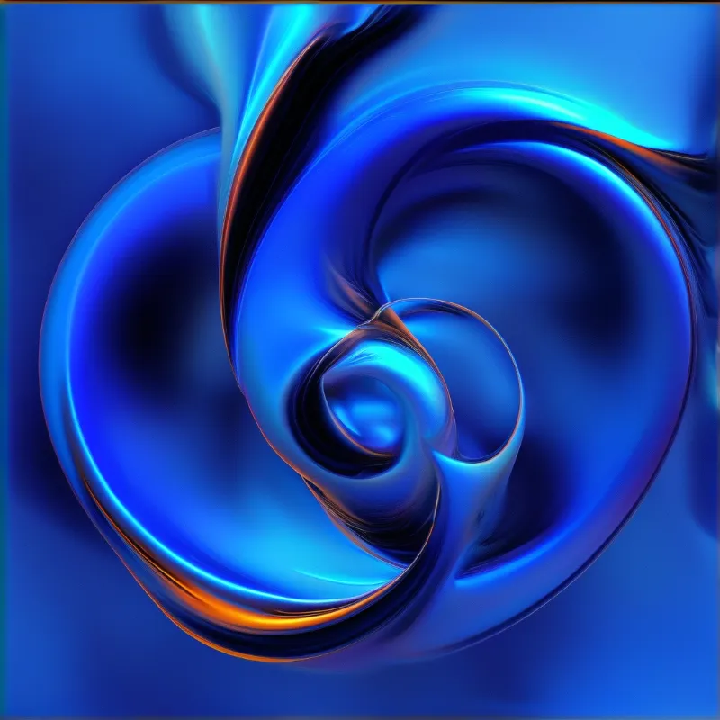 Abstract Blue Liquid Swirl