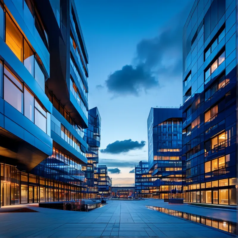 Modern Architecture at Dusk