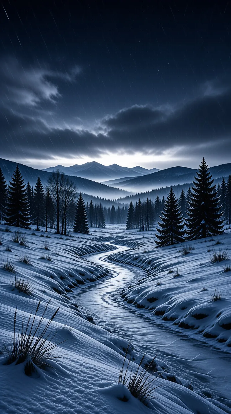 Winter River Landscape