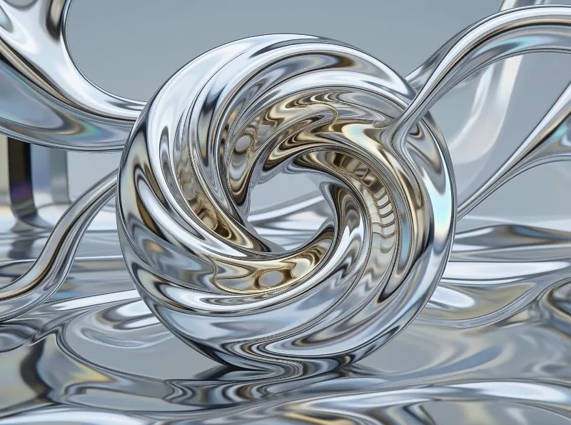 Chrome Fluid Sculpture