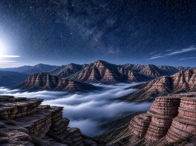 Starry Night Over Mountains