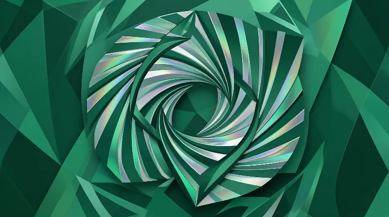 Abstract Green Spiral Geometry