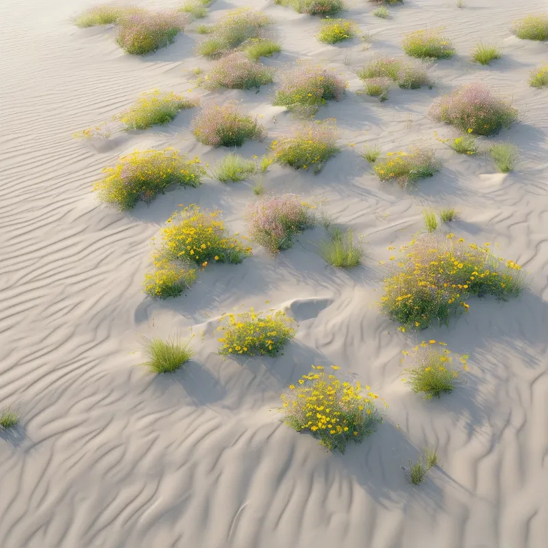 Sand Dunes with Flowers