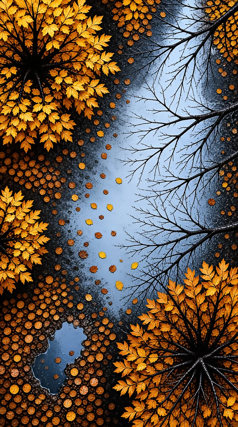 Autumn Path with Leaves