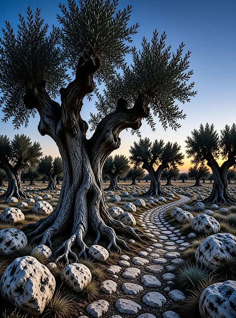 Ancient Olive Grove Sunset