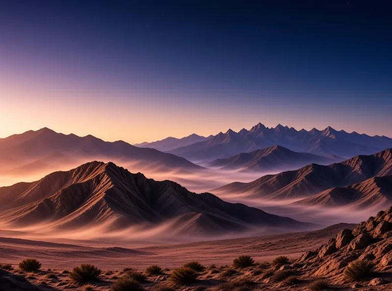 Twilight Mountain Layers