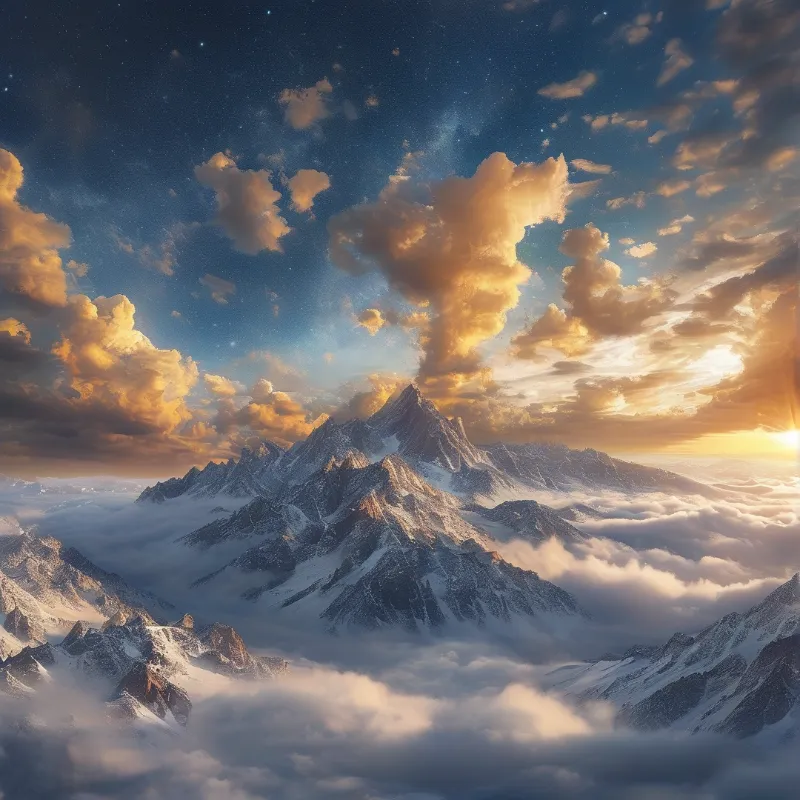 Majestic Mountains at Sunset