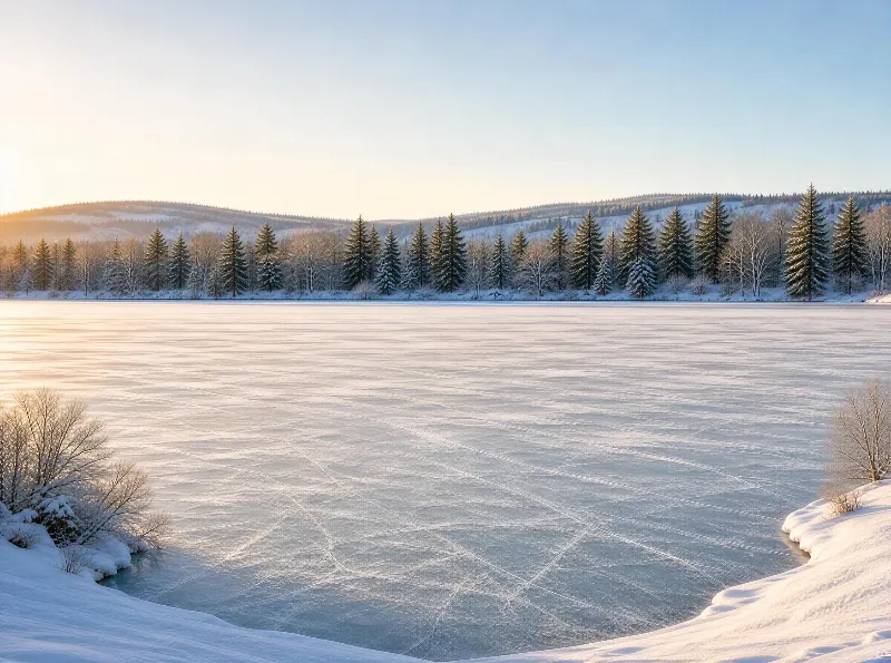 Frozen Lake Winter Landscape