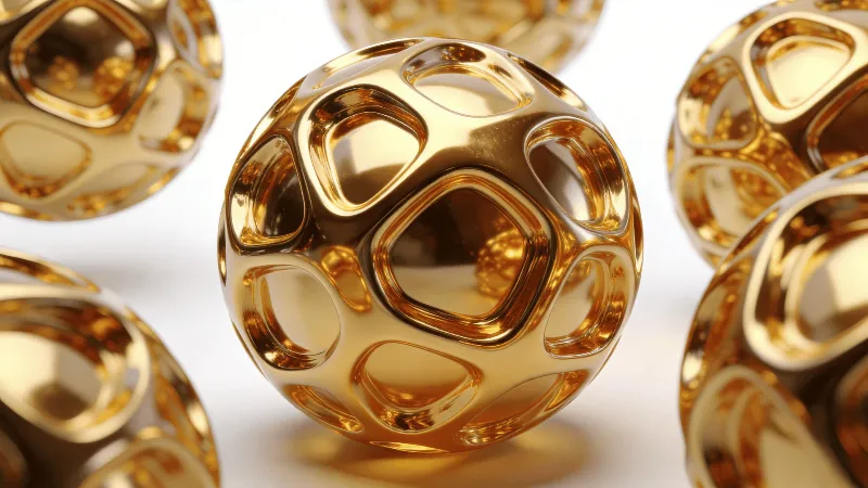 Liquid Gold Geometric Sphere Study