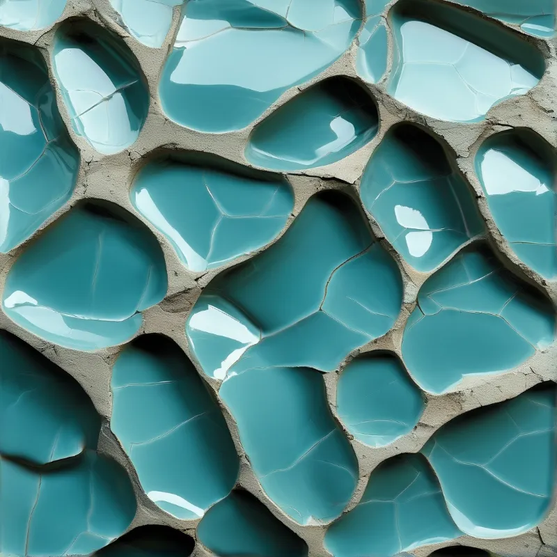 Glossy Teal Mosaic Texture