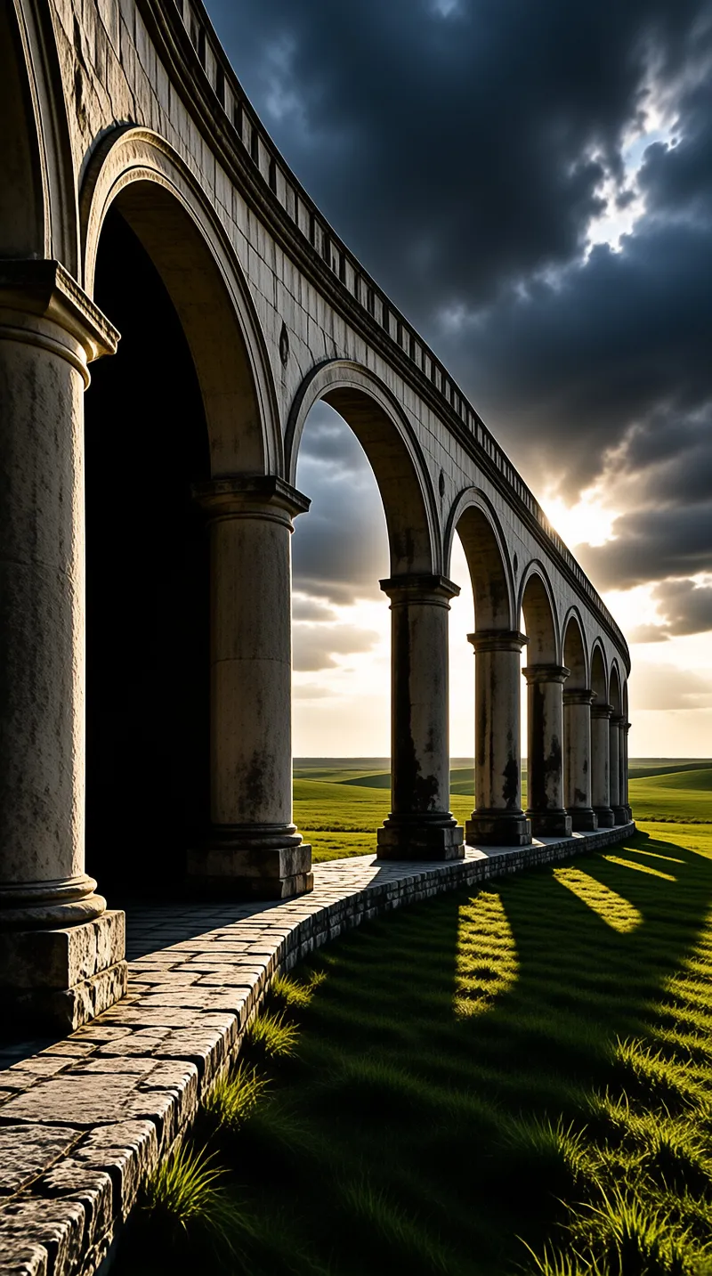 Ancient Aqueduct at Golden Hour