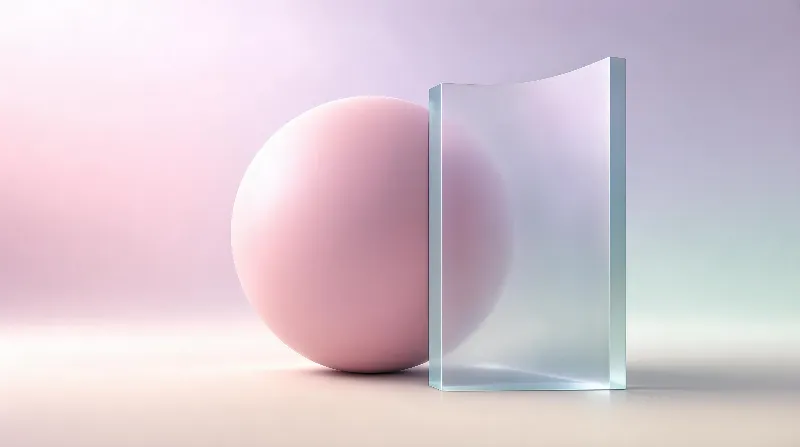 Pink Sphere Behind Frosted Glass