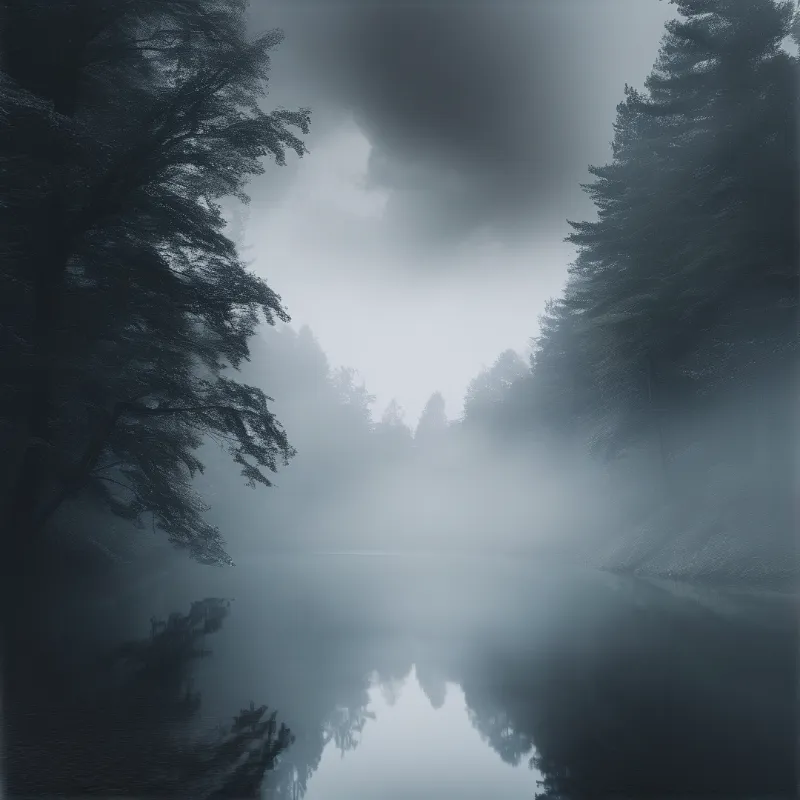 Misty Forest Lake
