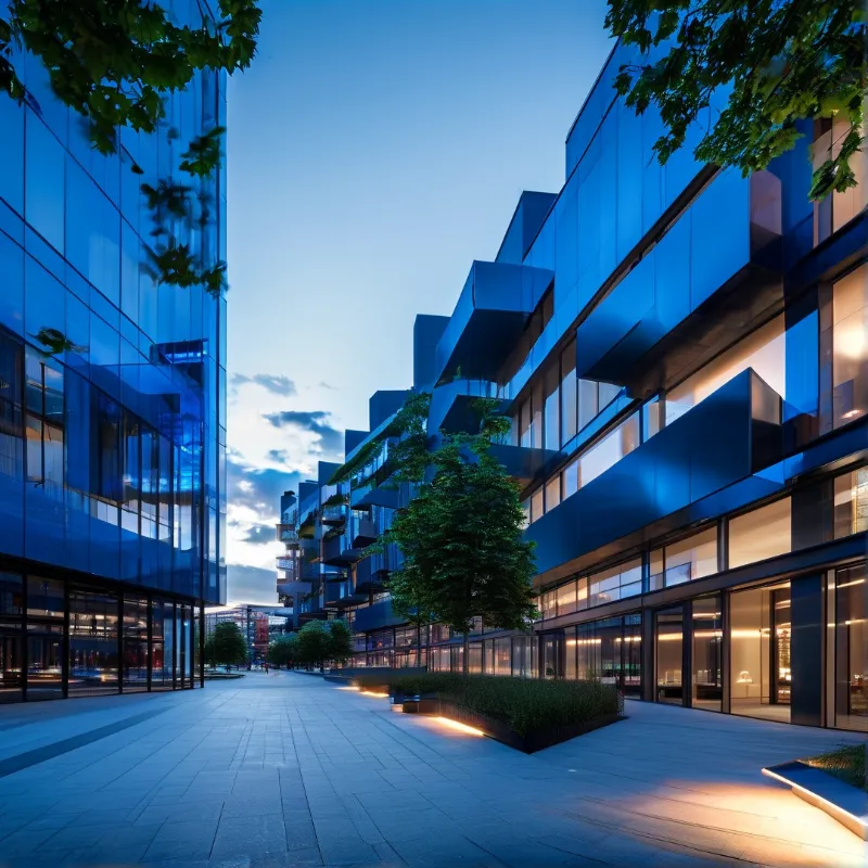 Modern Blue City Street