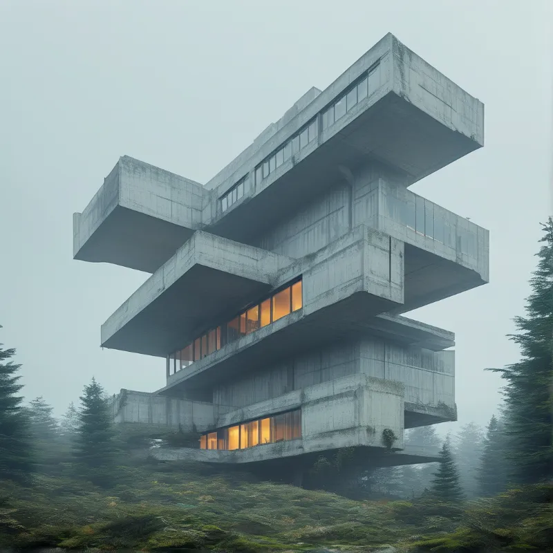 Brutalist Forest House