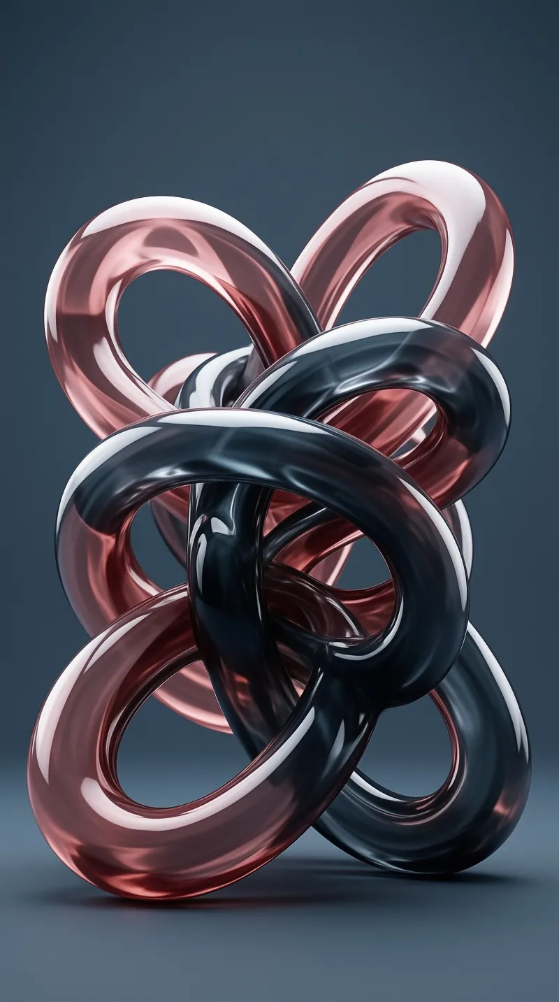 Glossy 3D Interlocking Rings