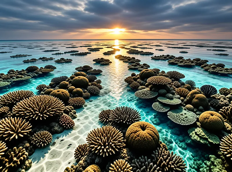 Coral Reef at Sunset