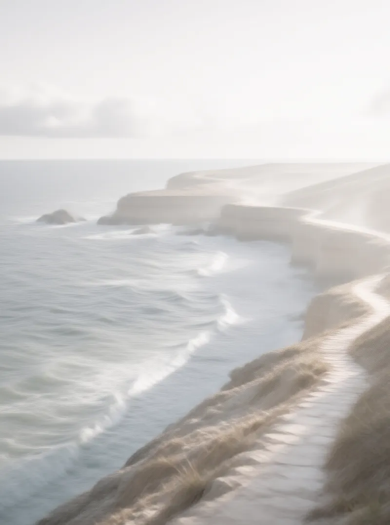 Misty Coastal Dunes Landscape